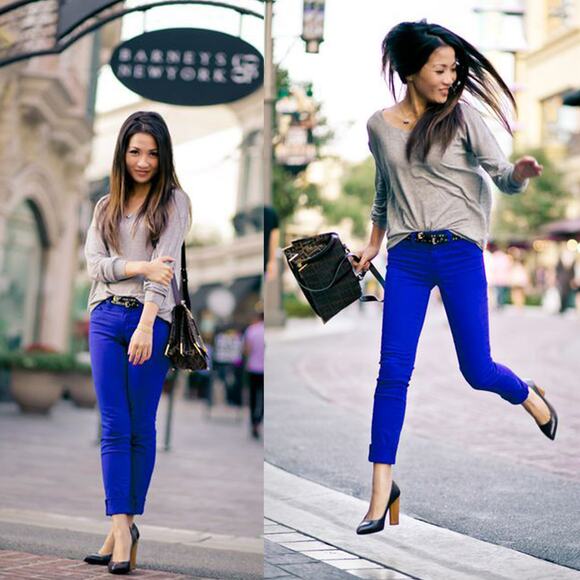 MARC JACOBS Straight Leg Cobalt Royal Blue Pants - Picture 1 of 7